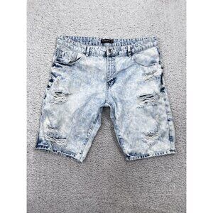 Men's Southpole Acid Wash Cotton Distressed Denim Shorts Size 38 Regular